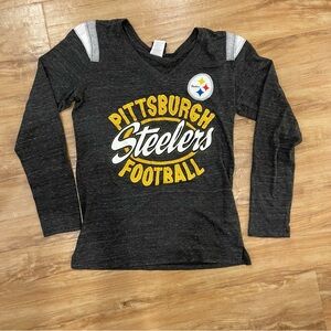 Pittsburgh Steelers Women’s Long Sleeve Grey Tee, S
